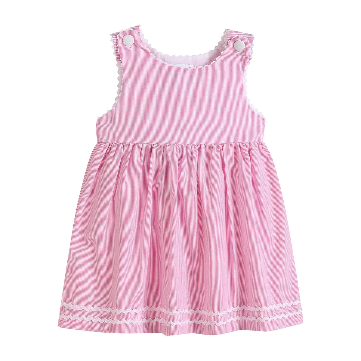 PINK SEERSUCKER A-LINE DRESS