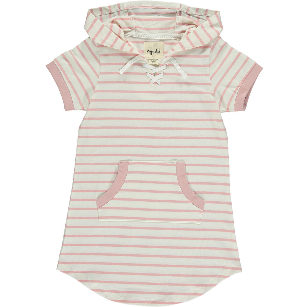 TRACEY DRESS - PINK/IVORY STRIPE