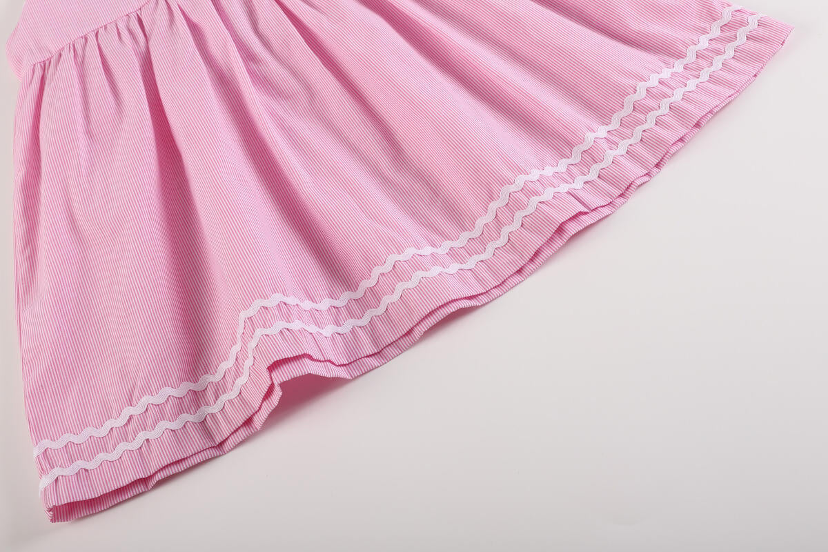 PINK SEERSUCKER A-LINE DRESS