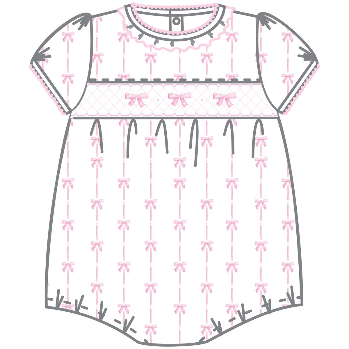 AMELIA'S CLASSIC PINK SMOCKED BUBBLE