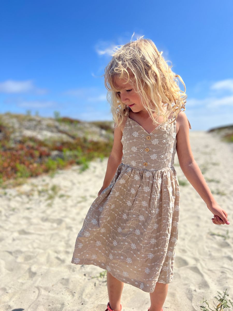 PENNY DRESS - TAN DANDELION EYELET