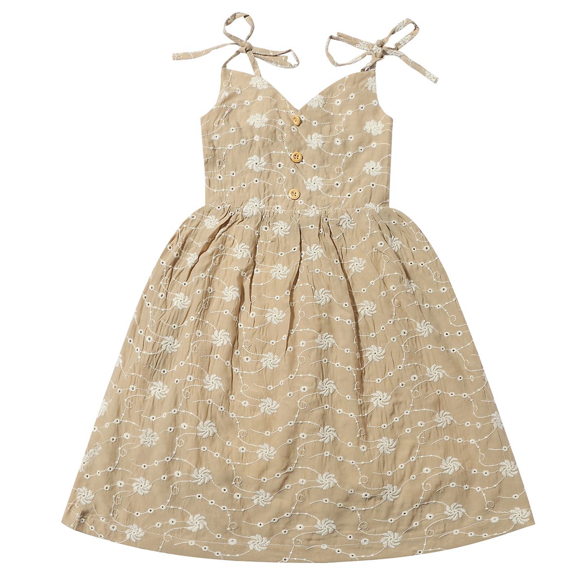 PENNY DRESS - TAN DANDELION EYELET