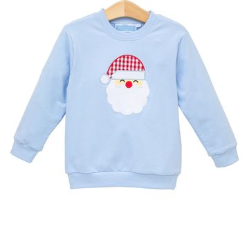 FRENCH TERRY PULLOVER SANTA - BLUE