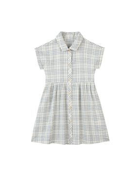HEATHER DRESS - BLUE PLAID SEERSUCKER