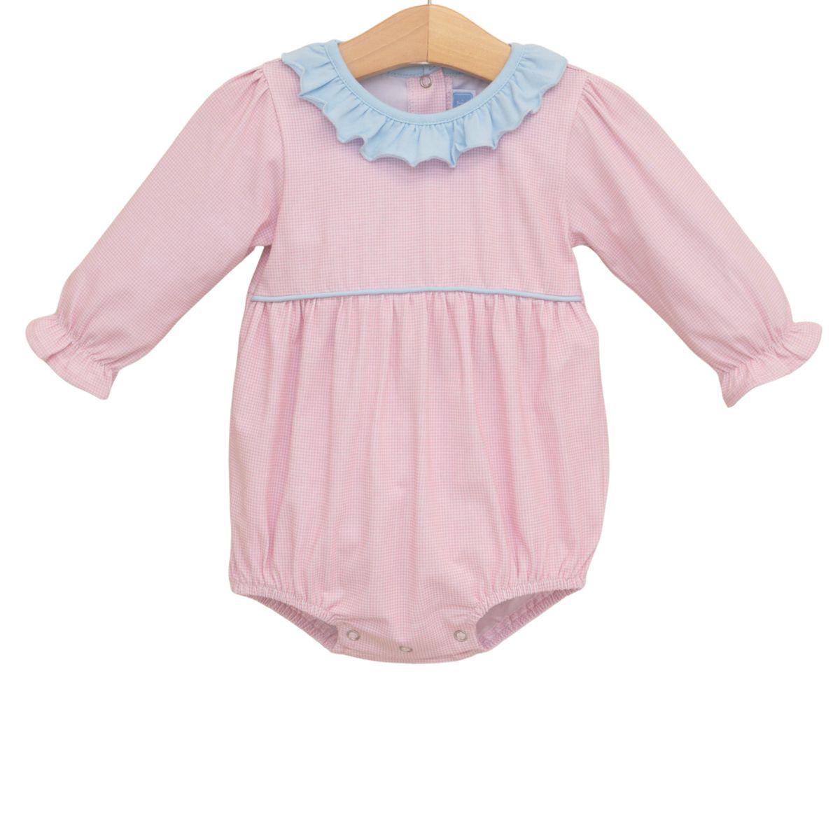 AMELIA BUBBLE - LIGHT PINK MICROGINGHAM/LIGHT BLUE