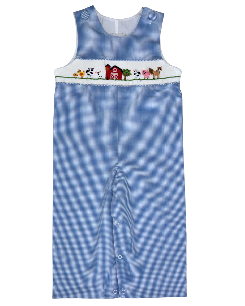 SMOCKED LONG JON JON FARM ANIMALS & BARN