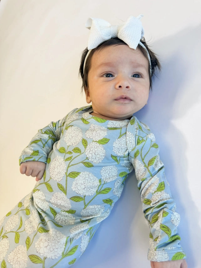 KNOTTED GOWN - HYDRANGEAS