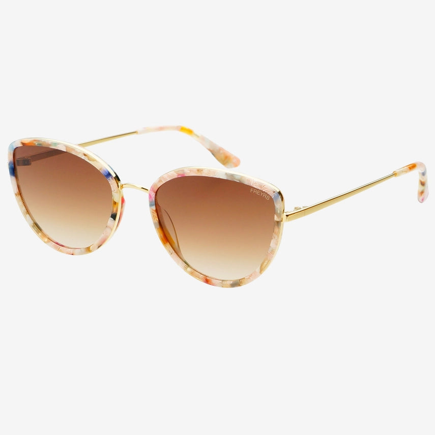 LUNA ACETATE CAT EYE SUNGLASSES - ROSE TORTOISE