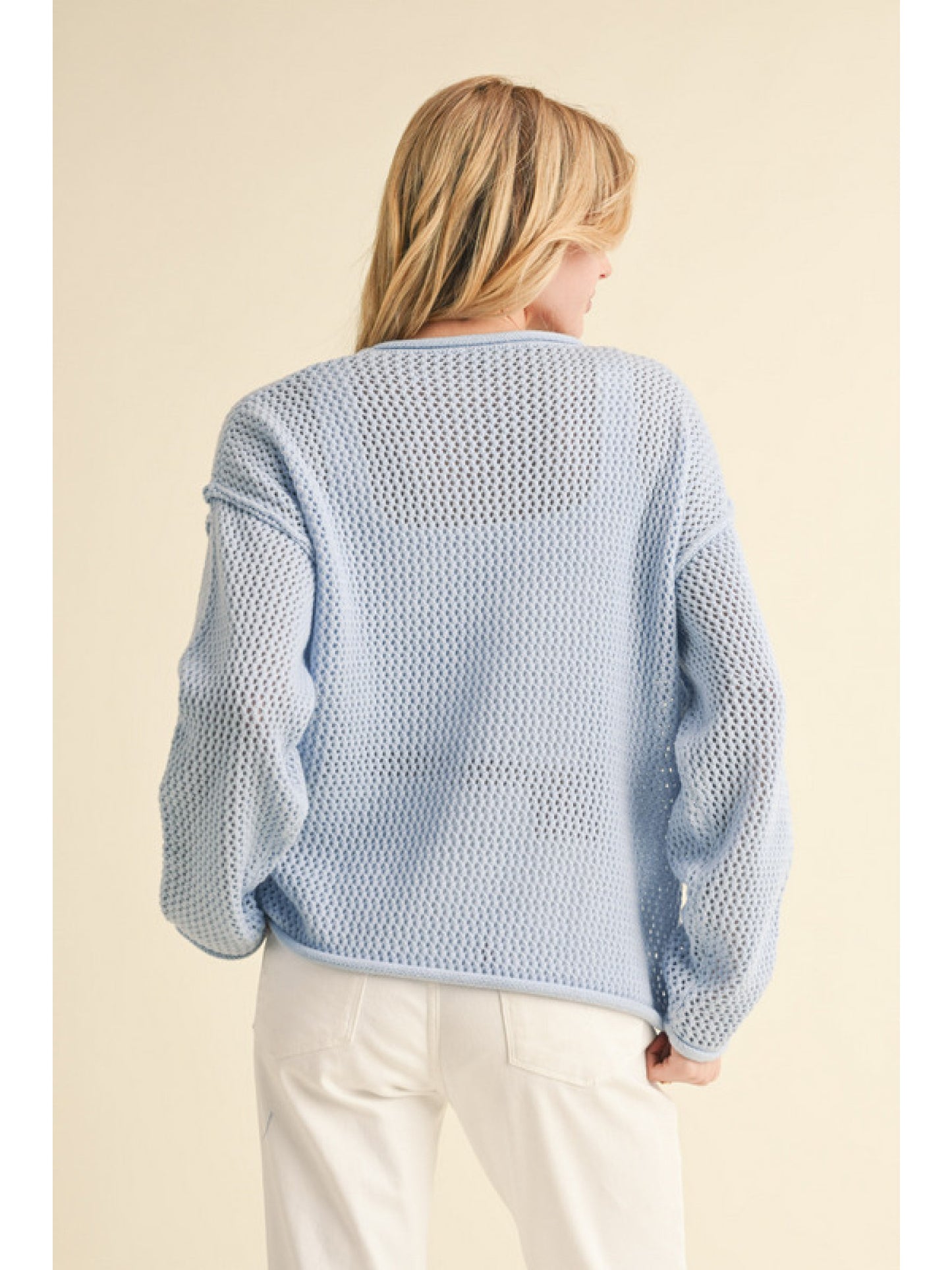 AMERICAN FLAG CROCHET TOP - POWDER BLUE