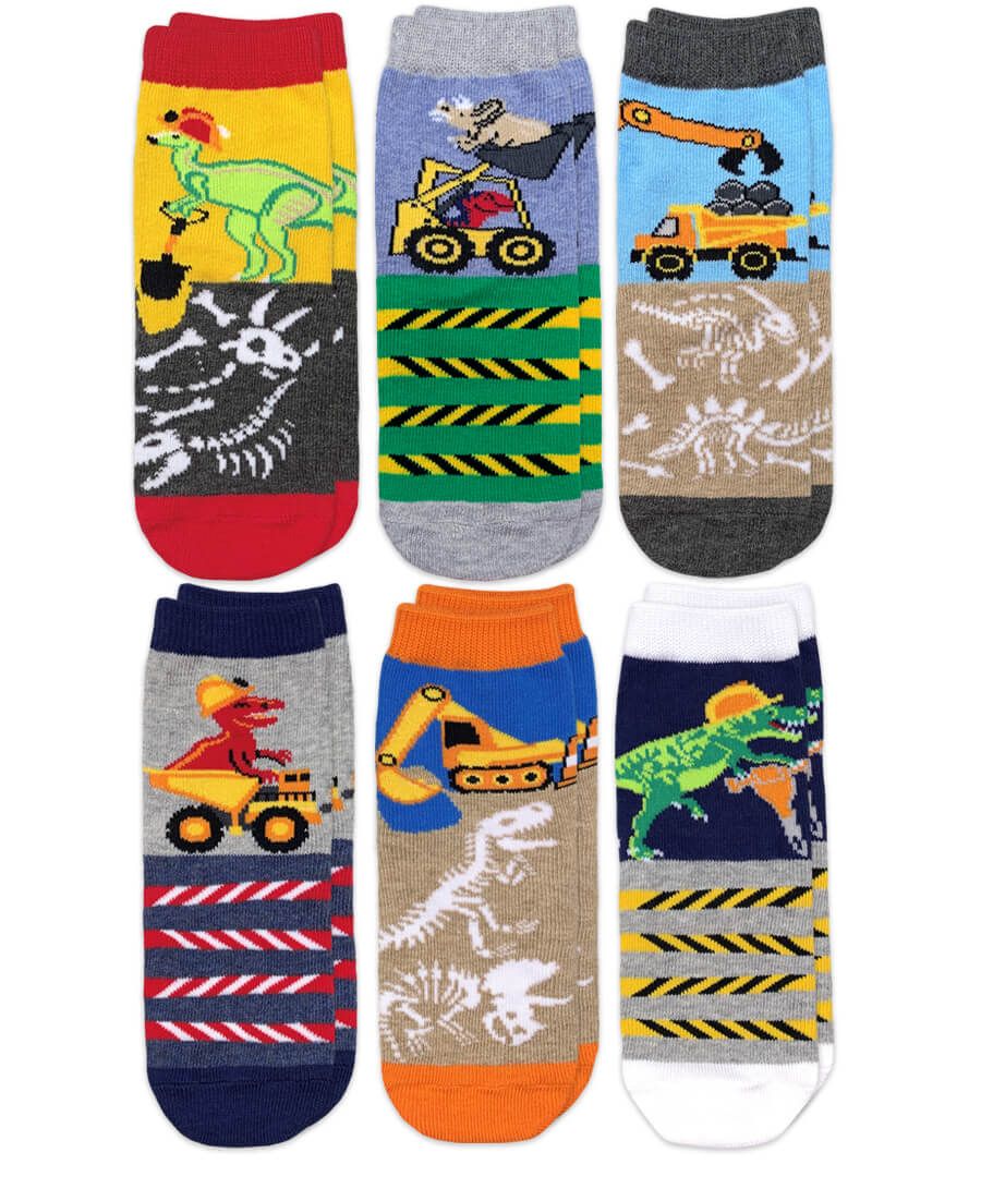 JEFFERIES SOCKS BOY PATTERN CREW SOCKS - 6 PAIR PACK