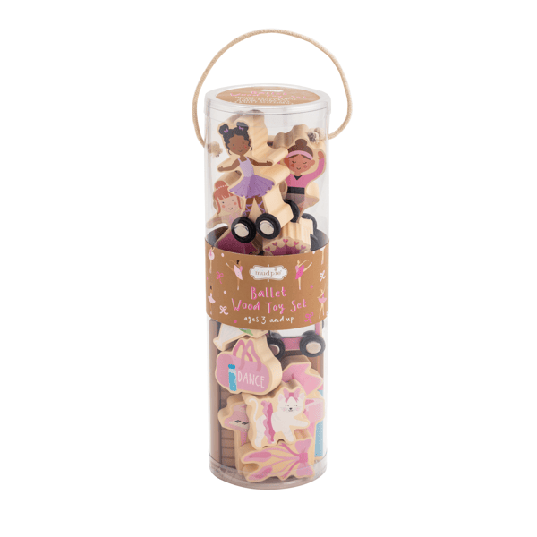 WOODEN TOY TUBE SET - ASSORTED