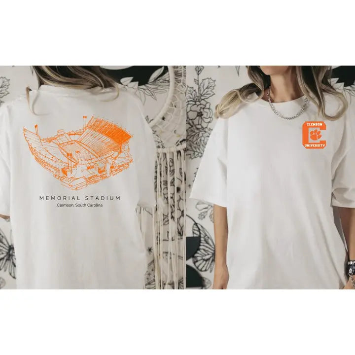 TIGERS FOOTBALL MEMORIAL STATIUM SWEATSHIRT - WHITE
