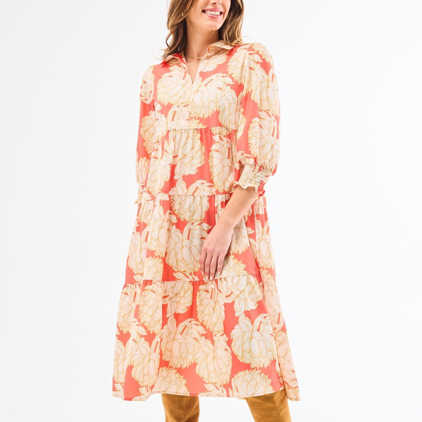 ELEANOR DRESS FALL FLORAL FIRE