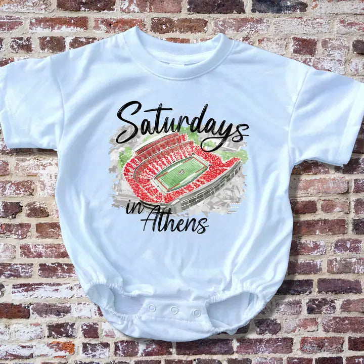 SATURDAYS IN ATHENS BABY BUBBLE TEE SHIRT ROMPER