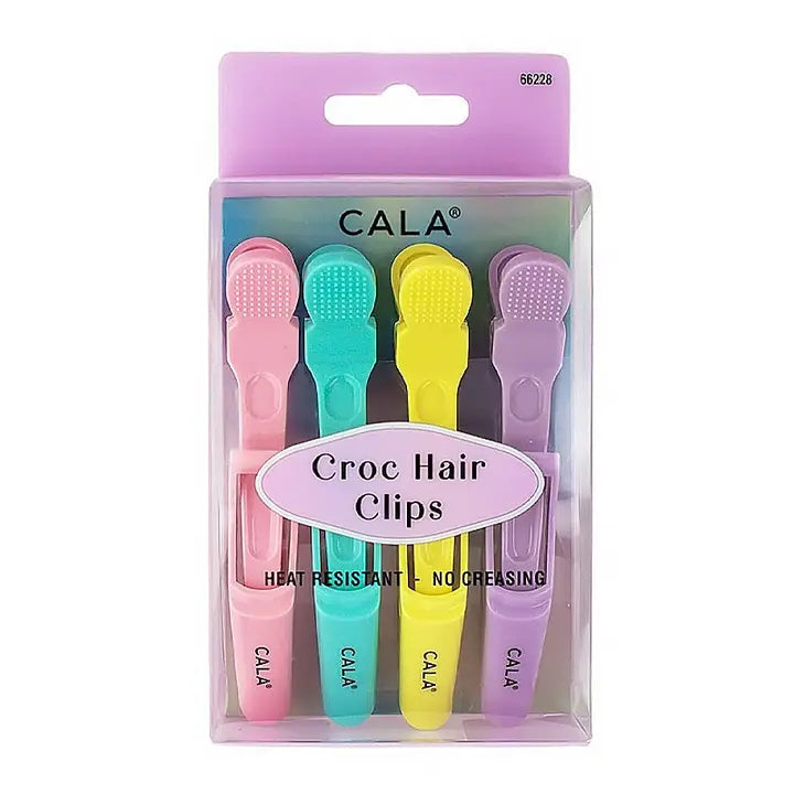 CALA 4PC CROC HAIR CLIPS - PASTEL