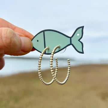 1.25" BEADED HOOPS - GOLD