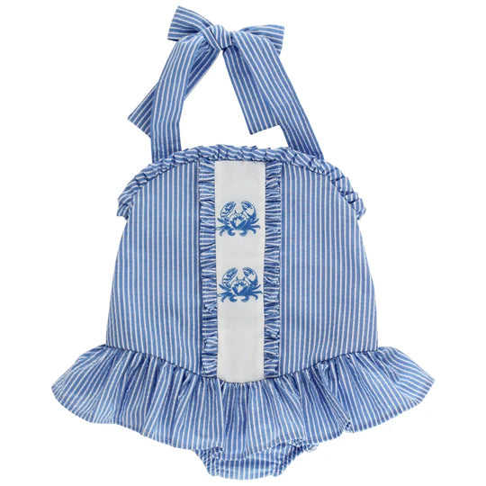 BLUE CRAB BAY - GIRLS ONE PIECE SWIMSUIT WITH RUFFLES