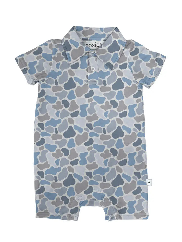 WATERCOLOR SS POLO ROMPER