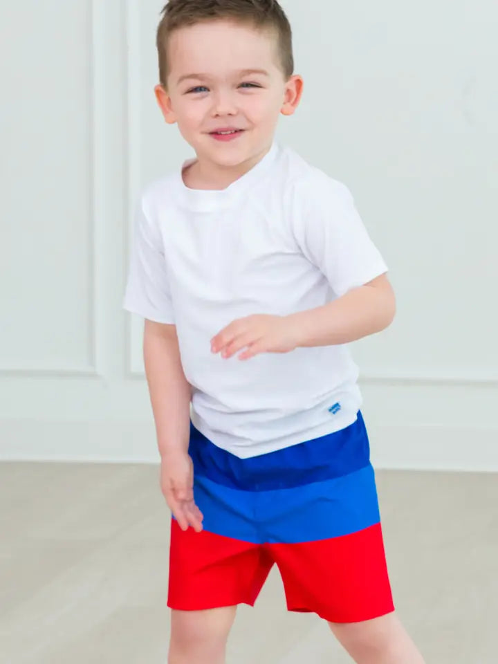 BOYS LIBERTY COLORBLOCK SWIM TRUNK