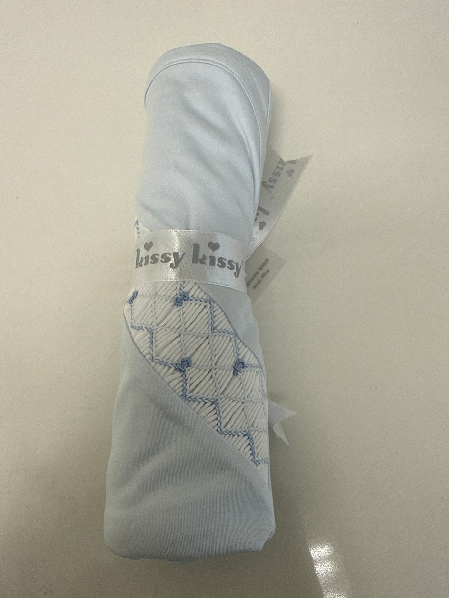 SUMMER ANCHORS SMOCKED BLANKET - LIGHT BLUE