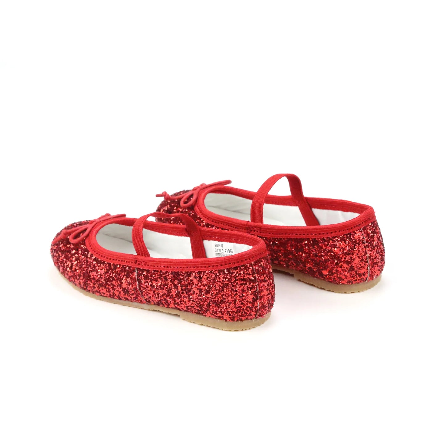 VICTORIA SPARKLE GLITTER FLAT - RED