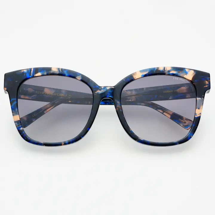 AMBER ACETATE WOMENS CAT EYE SUNGLASSES - BLUE