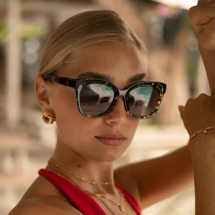 NAPLES ACETATE CAT EYE SUNGLASSES - TORTOISE