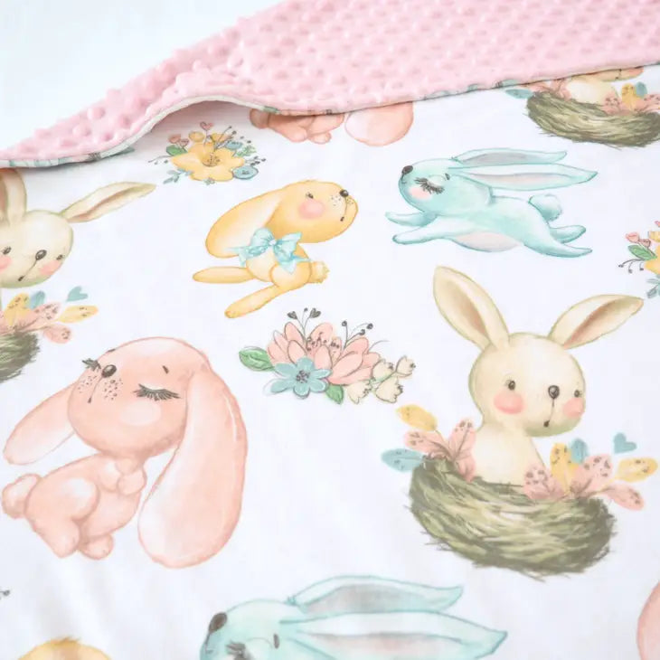BABY & TODDLER MINKY BLANKET - BUNNIES