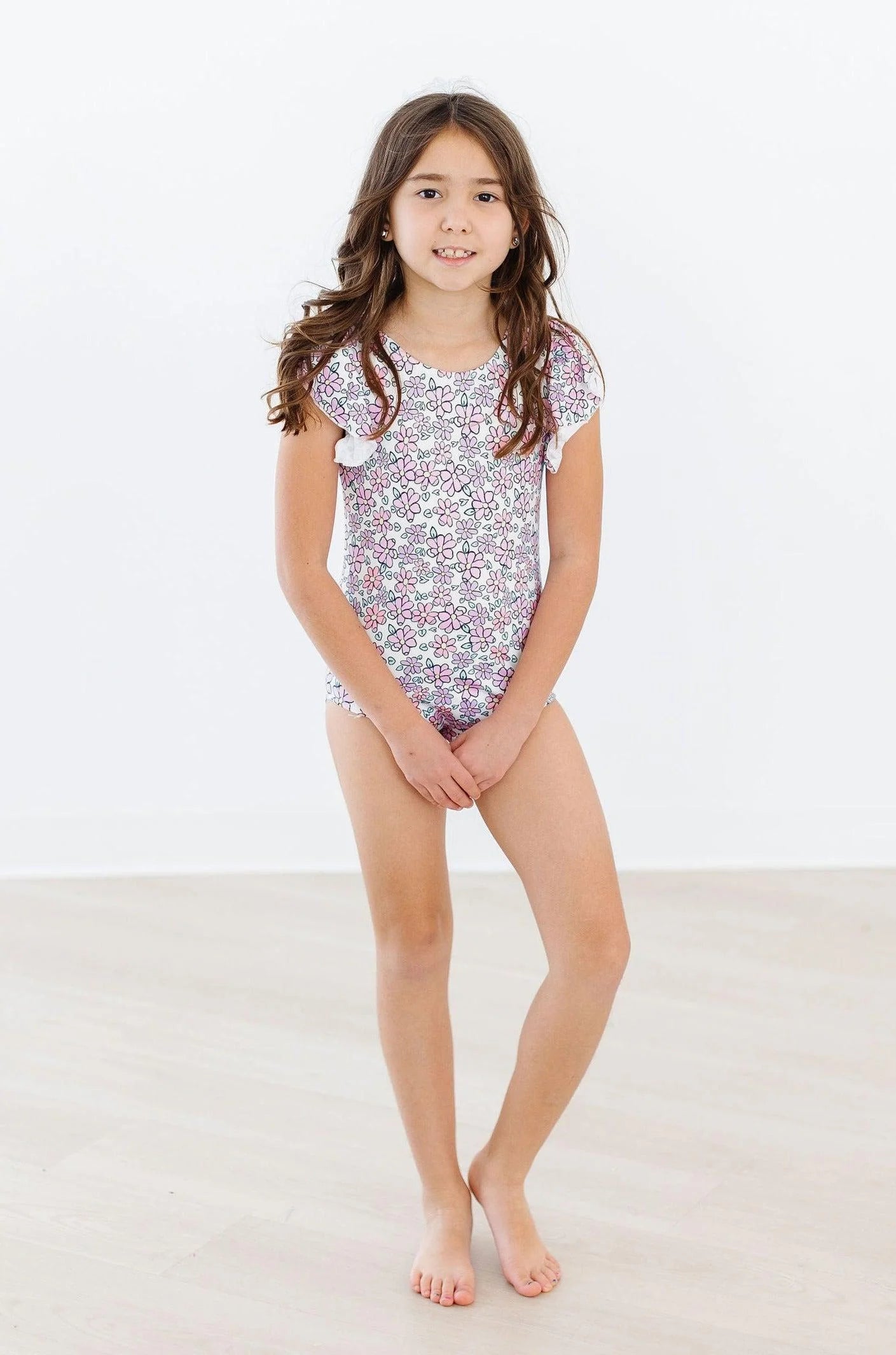 LOVELY LAVENDER S/S FLUTTER SLEEVE LEOTARD