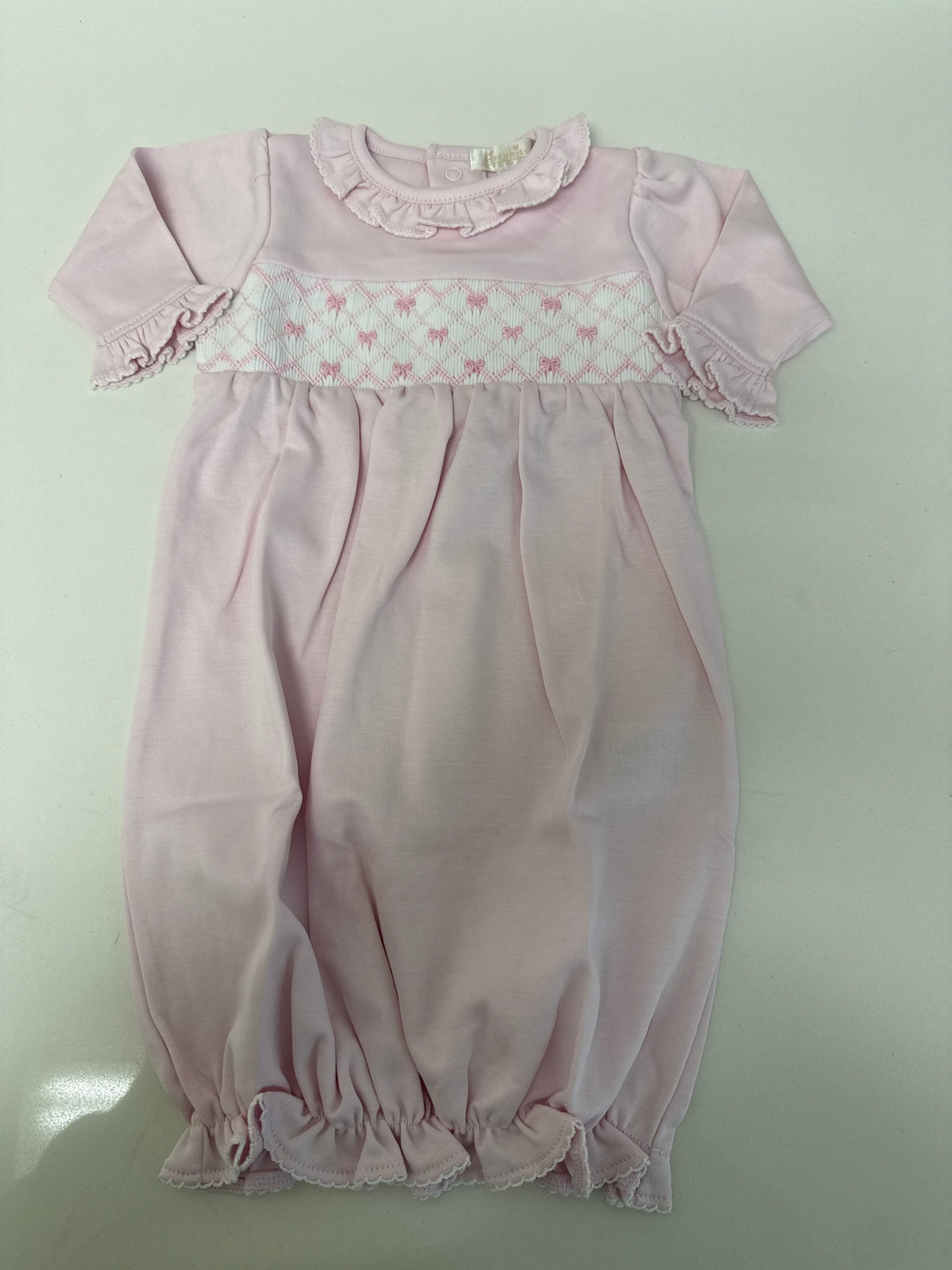 SUMMER BOWS SMOCKED SACK - PINK