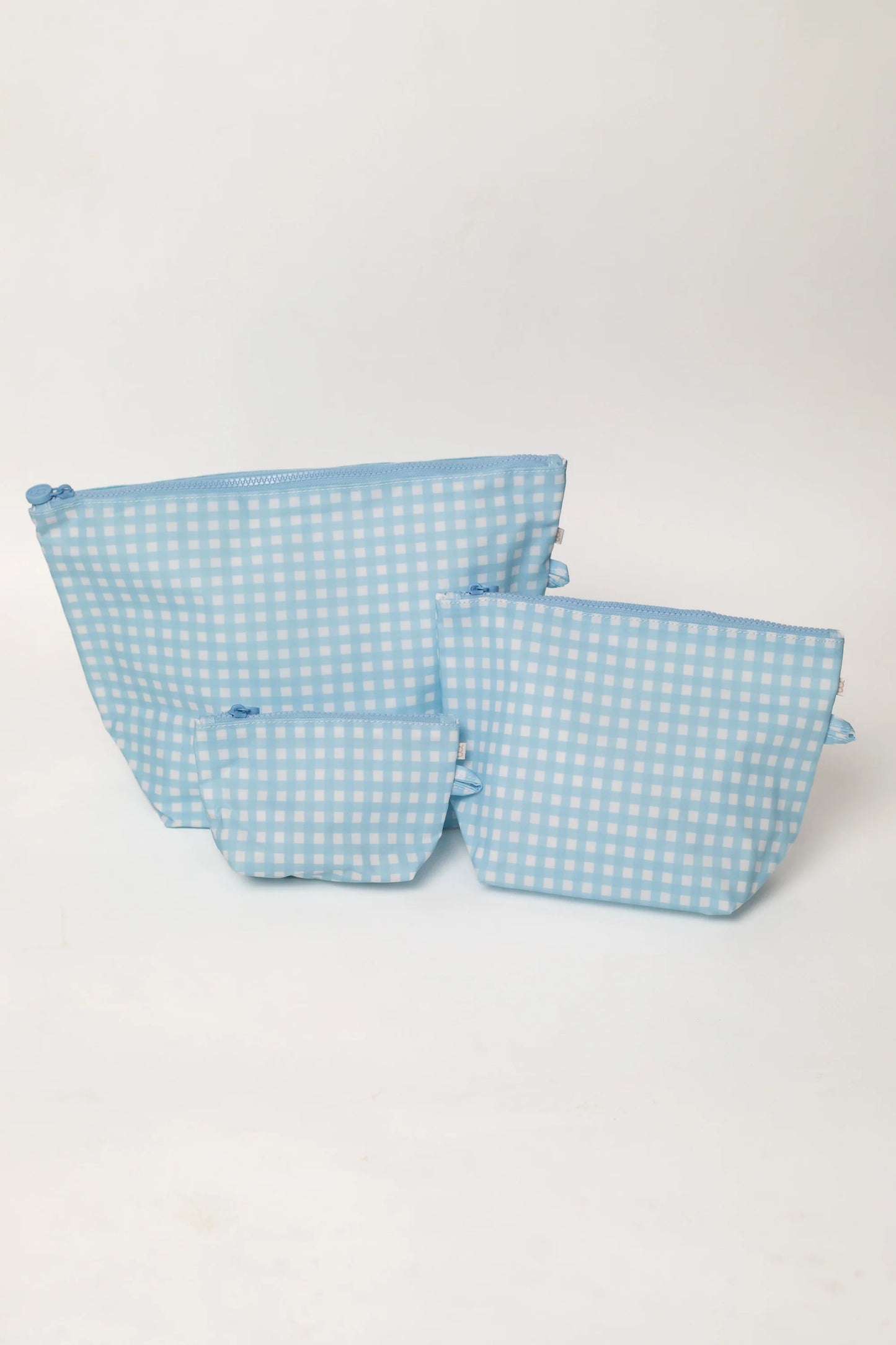 EASY CLEAN POUCH SET - BLUE GINGHAM