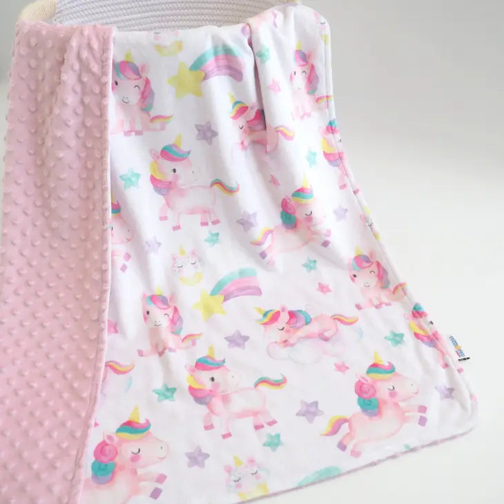 BABY & TODDLER MINKY BLANKET - UNICORNS