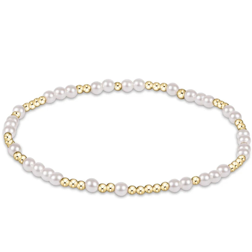 HOPE UNWRITTEN 3MM BEAD BRACELET - PEARL