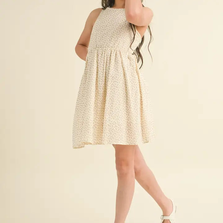 BACKLESS FIT AND FLARE SUNDRESS - CREAM