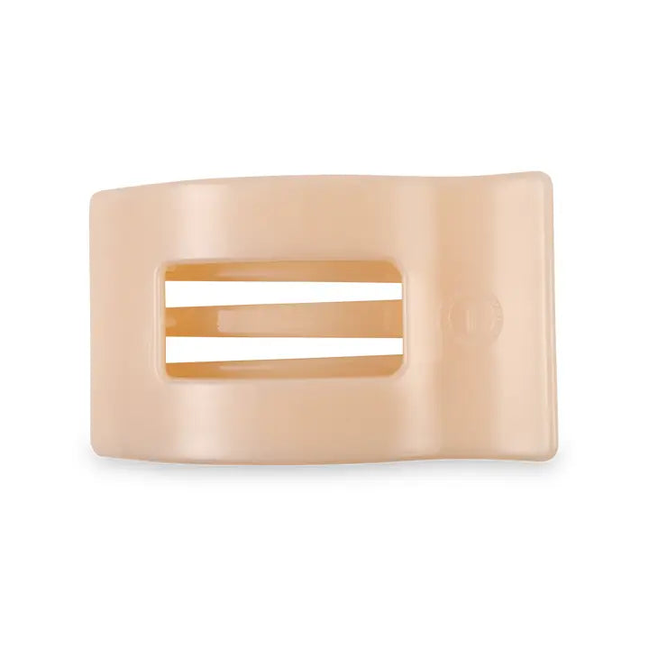 FLAT RECTANGLE HAIR CLIP MEDIUM - ALMONDS BEIGE