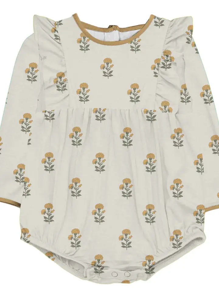 MARIGOLD BLOCK PRINT LS FLUTTER BUBBLE