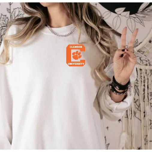 TIGERS FOOTBALL MEMORIAL STATIUM SWEATSHIRT - WHITE