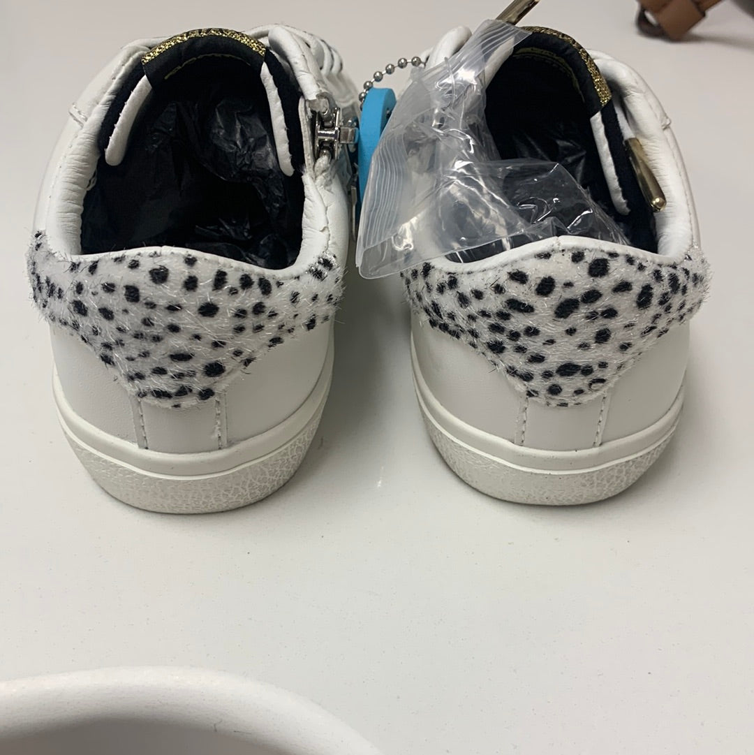 KIDS GADOL JR - CHEETAH BACK TAB/WHITE LOW TOP