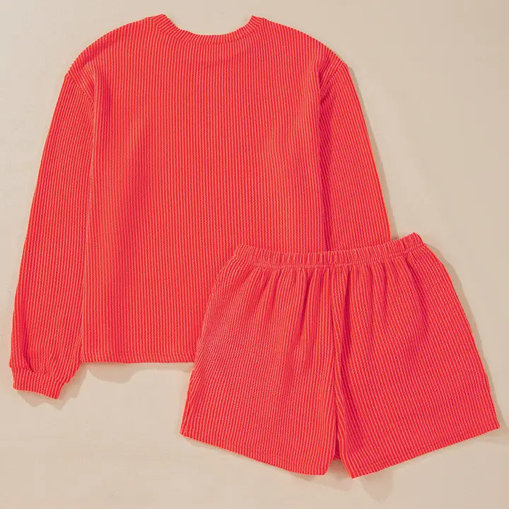 HEART GRAPHIC PAJAMA SET - RED