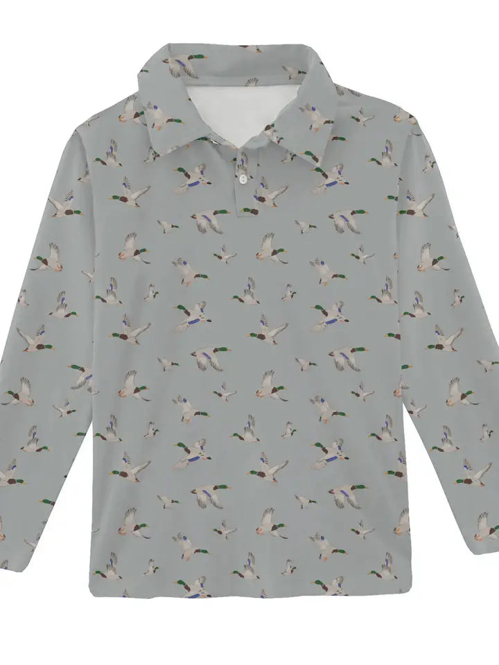 MALLARDS/ DUCKS LONG SLEEVE POLO