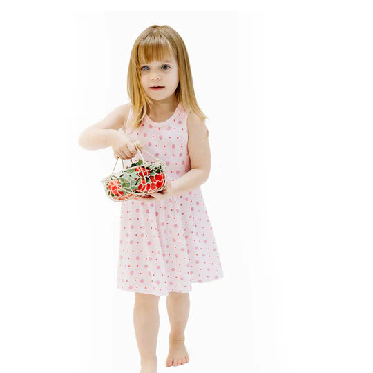 TANK DRESS - STRAWBERRY SWISS DOT