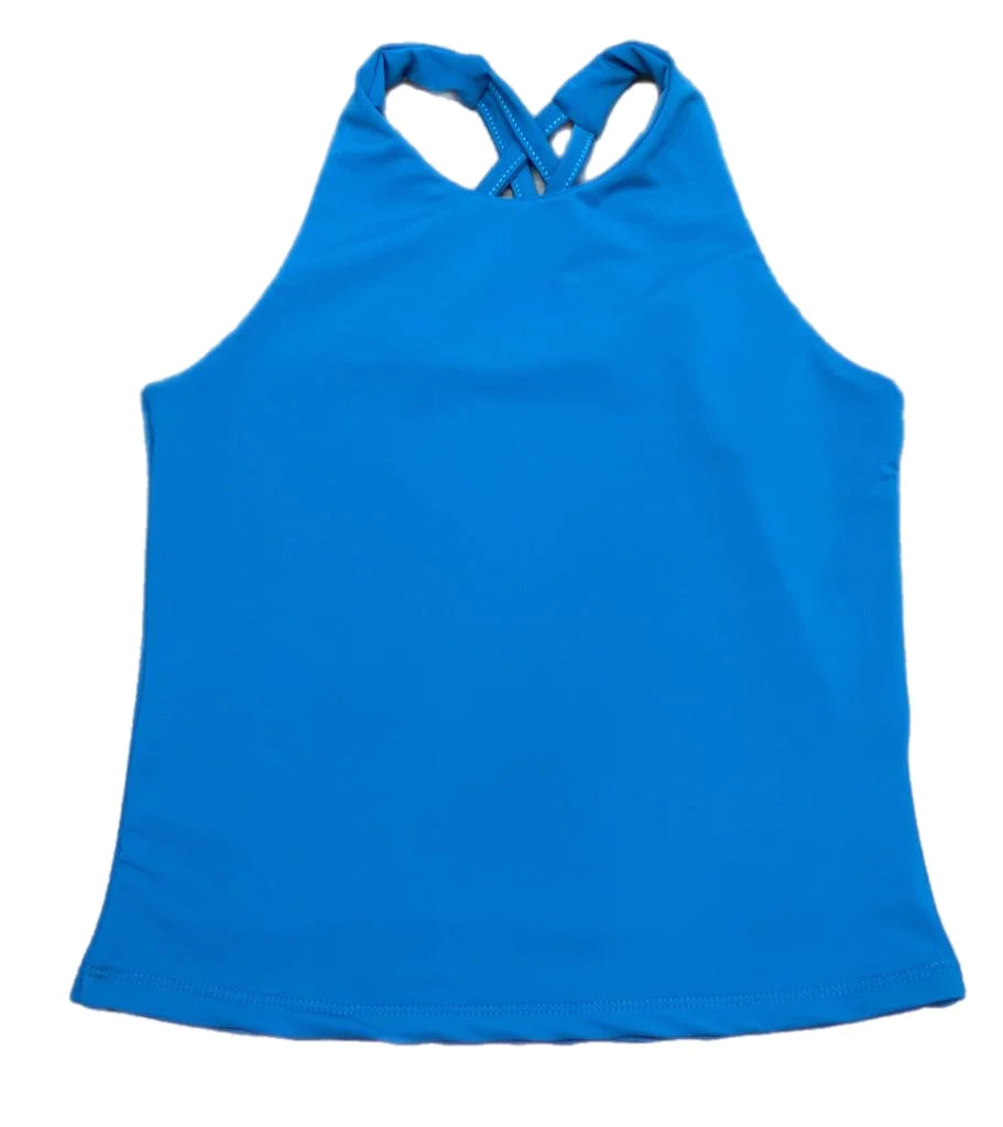 CROSS BACK BLUE ATHLEISURE TOP