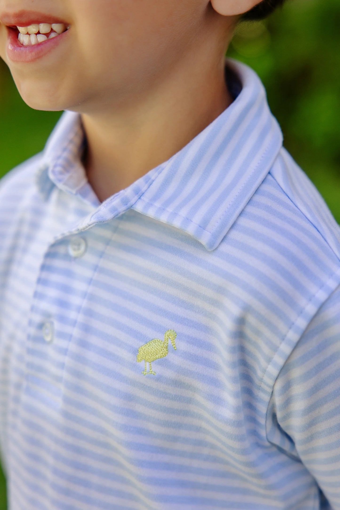 PRIM & PROPER POLO - BUCKHEAD BLUE STRIPE/SEASIDE SUNNY YELLOW