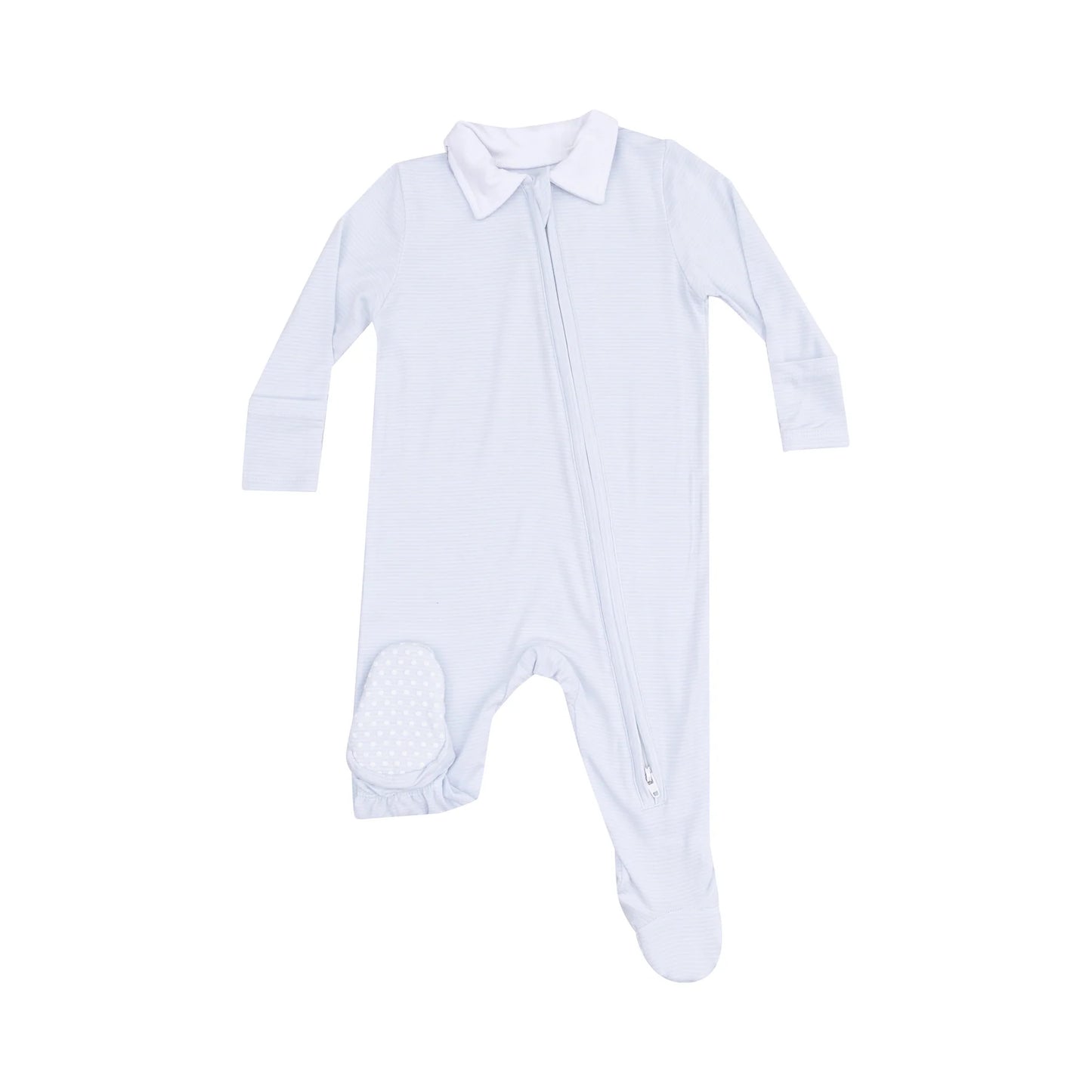 POLO 2 WAY ZIPPER FOOTIE - CLASSIC BLUE STRIPE