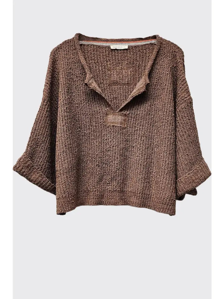FALL LIGHTWEIGHT CROPPED SWEATER - COCOA