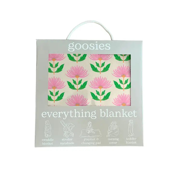 EVERYTHING BLANKET - PINK BLOCK FLOWER