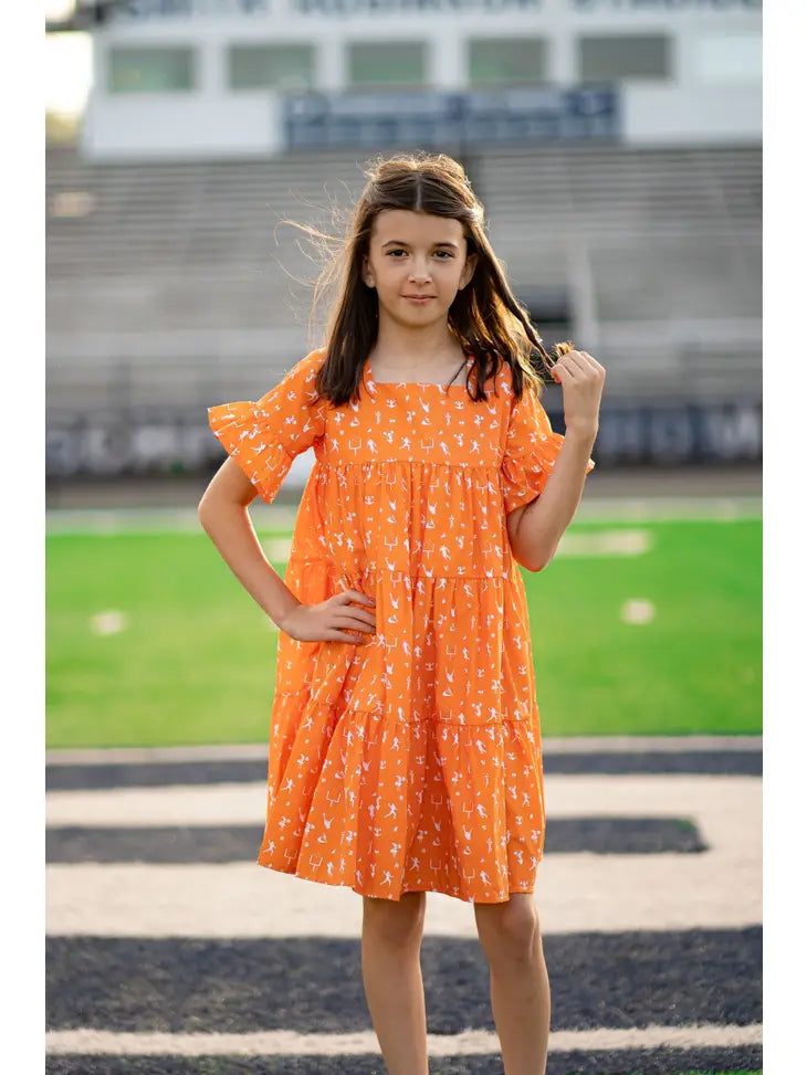 GAME DAY TIER DRESS - ORANGE