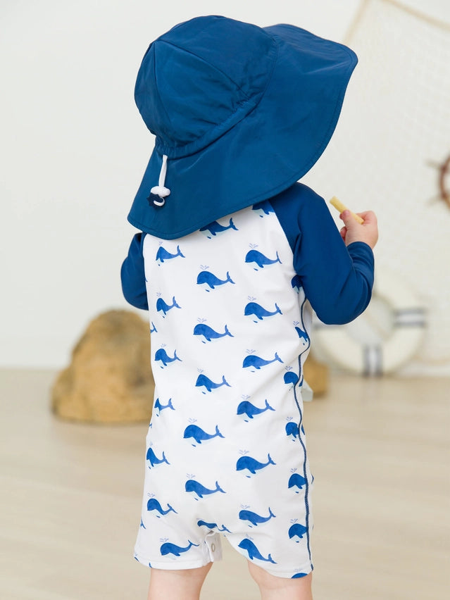 WHALE FRIENDS LS ONE PIECE RASH GUARD