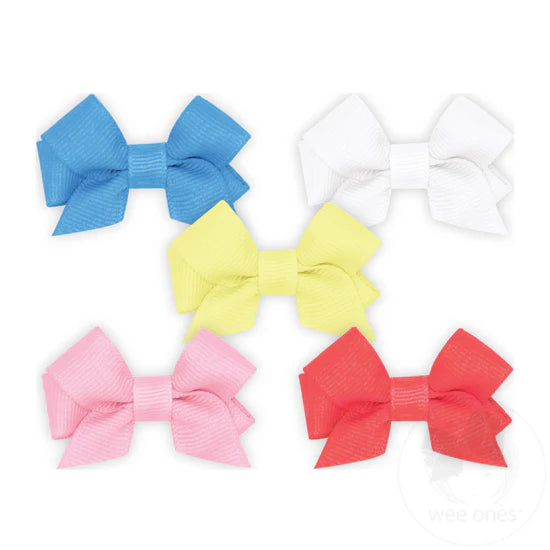 FIVE TINY FRONT-TAIL GROSGRAIN BOWS
