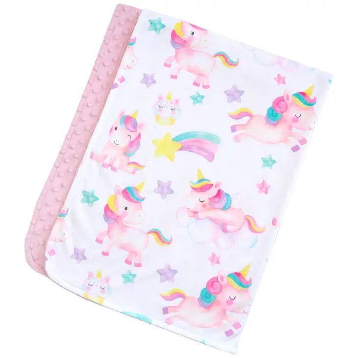 BABY & TODDLER MINKY BLANKET - UNICORNS